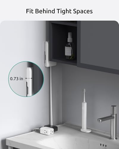 NUTICT 1.5FT Short Flat Extension Cord with 3 Outlets, Flat Wall Plug & Ultra-Thin Outlet Cover, ETL Listed, 13A/1625W, 900J Surge Protection, White Outlet Extender Plug Behind TV, Couch, Furniture - color: White, size: 1.5ft(3 Prong Plug), style: for Sta
