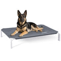 ZOMISIA XL Elevated Dog Cot Bed Tool-Free Assembly - Outdoor Raised Dog Cooling Bed Frame for Large Pets, Summer Pet Hammock Off Ground with Non-Slip Feet & Waterproof Teslin Mesh, 48x33 Inch - size: XL - 48.0"L x 33.0"W x 8.0"H