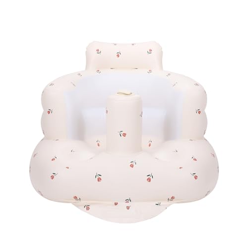 AirSwim Inflatable Baby Chair, Inflatable Baby Seat for Babies 3 Months and Up, Summer Blow Up Chair with Built in Air Pump, Infant Floor Seats for Learning to Sit, Palying, Camping, Tulip - color: Tulip