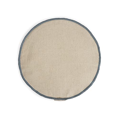 Organic Round Meditation Cushion by renoo - Durable Comfortable Cotton, Linen, Hemp - Modern Zafu - Buckwheat Floor Pillow Yoga Bolster in 15 Colors Removable Cover - 15 inches - Dune - color: Dune