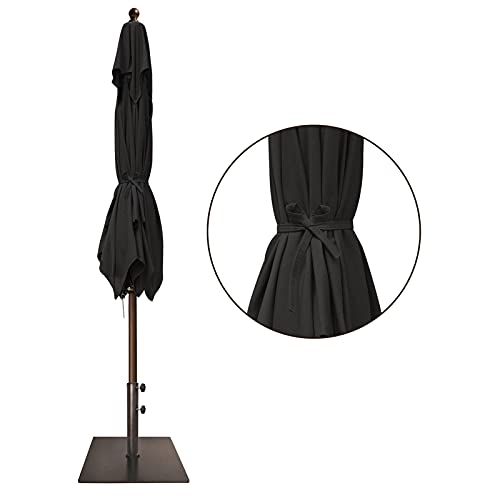 EliteShade USA 10-Year-Non-Fading 6x6Ft Square Market Patio Umbrella, UPF 50+ UV Protection Performance Sun Umbrella, Heavy Duty Commercial Grade Outdoor Table Umbrella with Crank, Windproof Vented Top for Garden, Pool, Deck and Outdoor Playsets, Black -