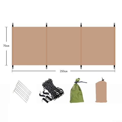 Camping Windscreen 210D Oxford Portable Wind Blocker for Outdoor Cooking BBQ Picnic Hiking, Privacy Screen with Ground Spikes Ropes Storage Bag, Green Yellow(yellow（no pole）) - color: yellow（no pole）