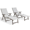Crestlive Products 2PCS Chaise Lounge Chair Outdoor with 1PC Side Table, Aluminum Folding Patio Recliner Chair, Adjustable 8 Positions Assemble-Free - color: Light Gray, size: 2 Pcs