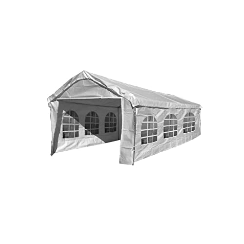 10X20 Canopy Tarp Set (5pc) Paneling and Top Set Valanced Tarp Kit Carport (Side Wall 3 Windows Replacement (White)) - color: Side Wall 3 Windows Replacement (White)