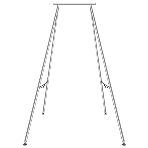 VEVOR Yoga Stand Frame, Max 441-551 lbs Load Swing Stand, Triangular Structure Aerial Rig, Aerial Silk Stands with Yoga Hammock, Standard & Height-Adjustable Version - color: Silver, style: Standard Version