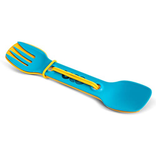 UCO Utility Spork 3-in-1 Combo Spoon-Fork-Knife Utensil - color: Gold/Sky Blue