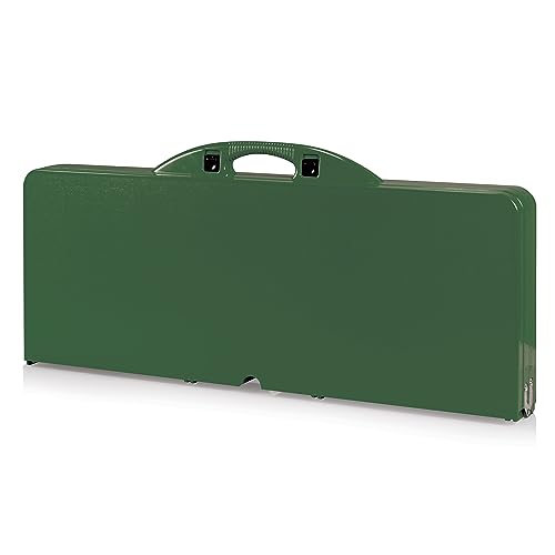 Picnic TIME Portable Folding Picnic Table with Seats for 4, Collapsible Aluminum Table with Benches & Umbrella Hole, Lightweight Foldable Table for Camping, Travel, Backyard, Tailgating | with Umbrella Hole - color: Hunter Green