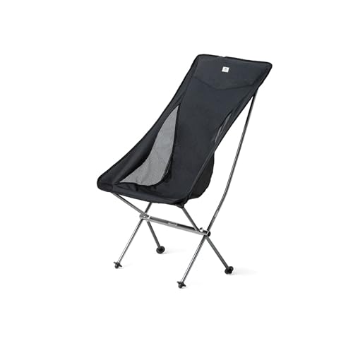 Naturehike YL04 Ultralight Backpacking Chair - 2.1lb & 330lb Capacity Compact Folding Camping Chair for Adults, Portable Stable Lawn Chairs for Outdoor Camp, Beach, Hunting, Travel, Fishing (Black-L) - color: Black-l