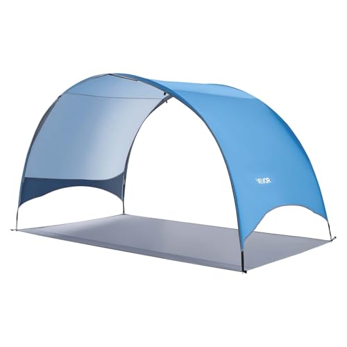 VEVOR Beach Tent Sun Shelter for 4 Person, UPF 50+, Portable Sun Shade Beach with Carrying Bag & Ground Stakes, Lightweight and Easy Setup Beach Umbrella for Camping Fishing Outdoor Picnic - size: 4 Person