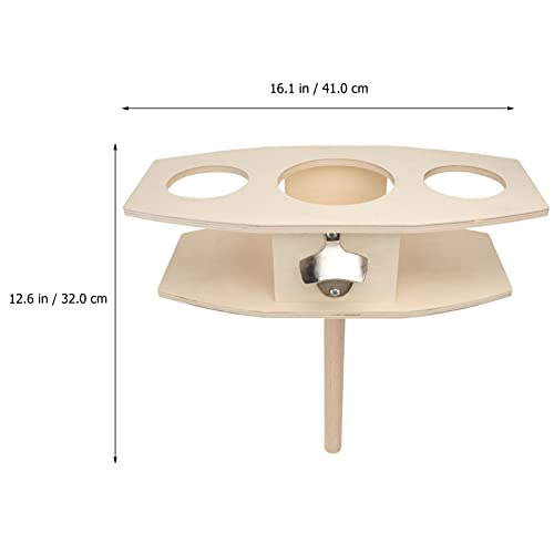 1pc Wooden Wine Rack Outdoor Picnic Beer Rack Drink Storage Detachable Garden Decor Natural Bottle Holder