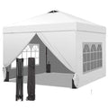 GDY 12x12 Pop Up Canopy Tent with 4 Sidewalls, Easy Set up with One Push Lift Gazebo with Wheel Bag and4 Sandbags,Carpas for Events, Parties,Camping, White. - color: White, size: 12x12