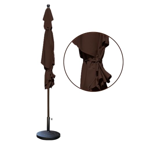 EliteShade USA 10-Year-Non-Fading 6x6Ft Square Market Patio Umbrella, UPF 50+ UV Protection Performance Sun Umbrella, Heavy Duty Commercial Grade Outdoor Table Umbrella with Crank, Windproof Vented Top for Garden, Pool, Deck and Outdoor Playsets, Chestnut