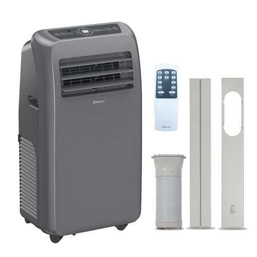 Shinco 10,000 BTU Grey Portable Air Conditioner - 3-in-1 Cool/Dehumidifier/Fan for Rooms Up to 400 sq.ft, Remote Control & 24H Timer, Compact AC Unit for Bedroom/Office - color: SPF2-Grey-Standard, size: 10000 BTU
