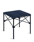 iClimb Lightweight Stable Alu. Folding Square Table Roll Up Top with Carry Bag for Camping Picnic Backyards BBQ Camp Kitchen (Black, M) - color: Dark Black, size: Medium
