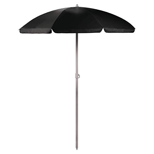 PICNIC TIME 5.5 Ft Portable Beach Umbrella, Lightweight UV Protection Sunshade with Tilt Pole & Carry Bag, Outdoor Canopy Umbrella for Beach, Sand, Pool, Patio, Camping, Travel, or Backyard Shade, (Black) - color: Black