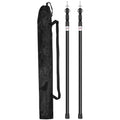 Tarp Poles, Telescoping Tent Poles, Ultra-Lightweight Portable Aluminum Sun Shade Poles That Extends Up to 7'6",Suitable for Camping, Tent, Awning, Beach Shelter(2 PCS) - color: Black