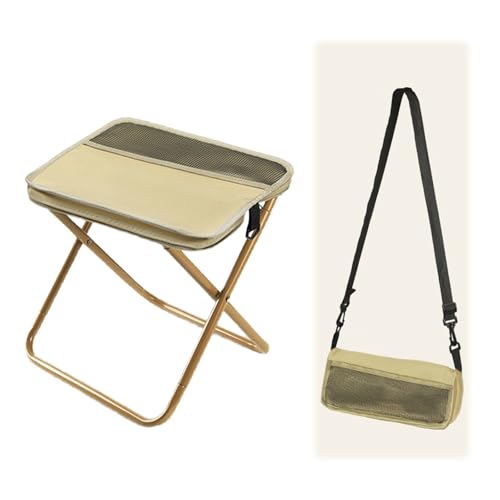 Foldable Backpack Stool, 2026 New Portable Folding Camping Stool with Shoulder Strap, Tiny Ultralight Pocket Chair That Turns into a Satchel, for Fishing, Hiking, Hunting (Khaki, Large) - color: Khaki, size: Large