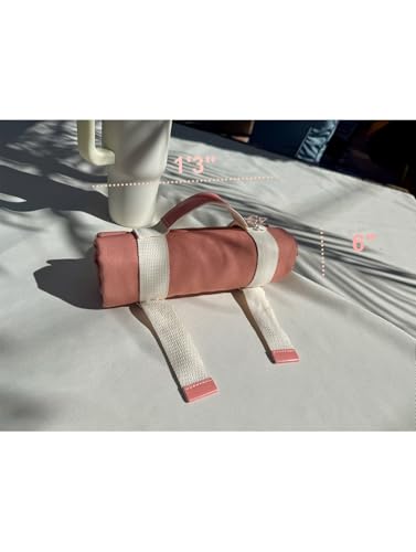 Kids Picnic Blanket, Kids Beach Mat – Medium 4’9” × 3’3” Compact Canvas, Easy to Fold & Carry - color: Peach Whip + Strap, size: 4'9" x 3'3"