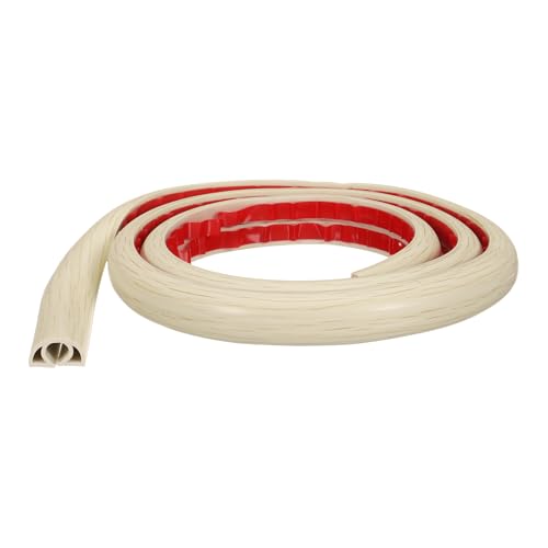 HARFINGTON 4ft Cord Cover Floor W0.3 x H0.3 Inner Channel PVC Hide Extension Cable Floor Wire Hider Wire Covers Protector for Prevent Cable Trips Cables Management, Wood Beige - color: Wood Beige, size: W0.3"xH0.3"x4ft