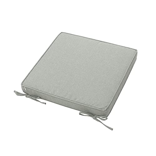 Magpie Fabrics Indoor Outdoor Waterproof Square Chair Cushion, 18" x 18" x 2.5", 2 Pack, Water Resistant Seat Cushions, for Patio Garden Office, Grey - color: Grey