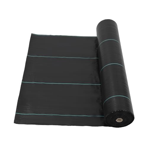 Broadfashion 4ft x 250ft Premium Weed Barrier Landscape Fabric, 5oz Heavy Duty, Weed Control Fabric, High Permeability Good for Flower Bed, Driveway Fabric Ground Cover - size: 4ft x 250ft & 5 oz