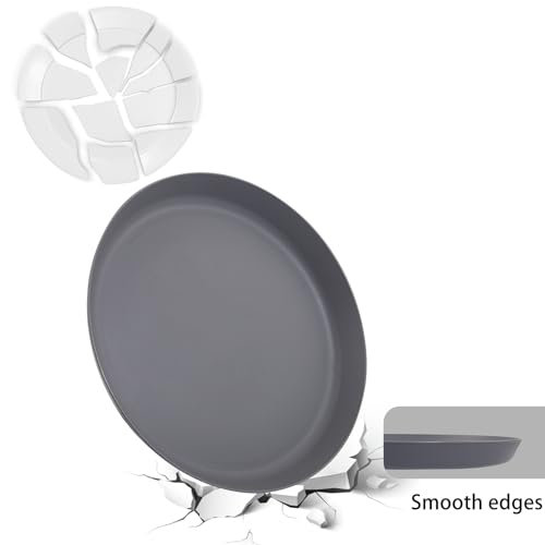 ejonirinjonir EI 16pcs Wheat Straw Dinner Plates Set,Unbreakable Plastic Plates,Reusable Lightwight Plastic Plate,Party Plate for Halloween,Family Dinners, Picnics, School-Black,White,Dark Grey,Beige - color: Four Color Wheat Straw Plates