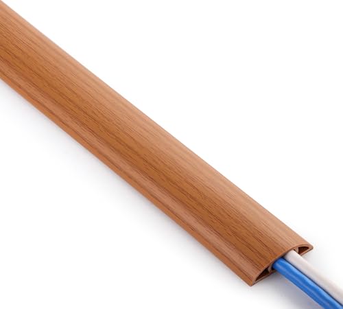 ZhiYo 5.6ft Cord Covers for Wires on Floor, Cord Hider Floor Hide Extension Cords, Soft PVC Cable Cover Cable Protector, Wire Cavity W0.62in H0.31in, Yellow Oak Wood - color: Yellow Oak Wood, size: 1.6'' W X 5.6' L