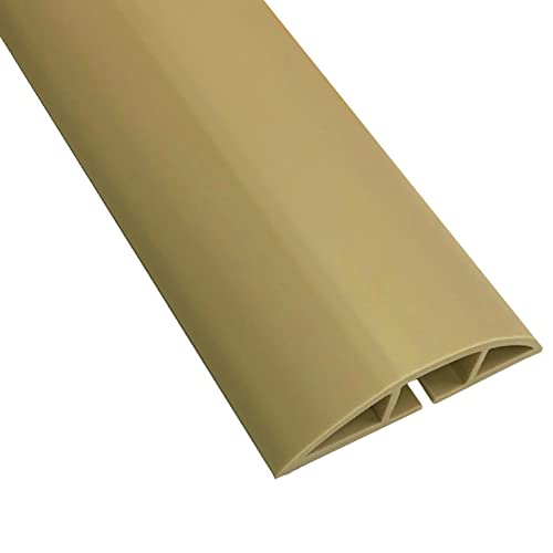 Kable Kontrol Floor Cord Cover kit - 6 Feet Long Tan Plastic Cable Protector, Hides Cords and Conceals Wires, for Extension Cord Cable Management, Channel Size 0.75” W x 0.43” H - color: Tan, size: 6 Feet Long