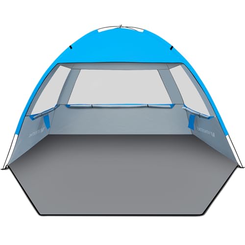 Venustas Beach Tent Sun Shelter for 3/4/6/8 Person, UPF 50+ UV Protection Beach Canopy, Lightweight and Easy Setup Cabana, Portable Shade Tent - color: Sky Blue, size: 6 Person