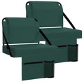 2pcs Stadium Seat for Bleachers with Back Support，Portable Bleacher Chairs with Back and Cushion，Includes Shoulder Strap and Cup Holder - color: Green,2 Pack