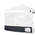 Clear Sidewall, 10x10 Transparent Sunwall for 10x10 Pop Up Canopy - Straight Leg, Outdoor Instant Canopies Sidewall with Doghole, 1 Pack (Black) - color: Black - D