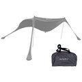 Malo'o DualShade 10x10 Beach Canopy & Vehicle Awning – Exclusive 2-in-1 Sun Shelter, SPF 50 Shade Tent, Car Camping Awning, Carry Bag Included - color: Gray