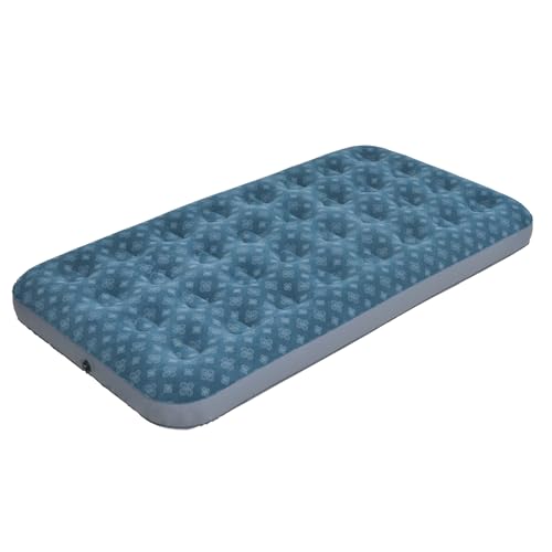 DIMAR GARDEN Twin Size Air Mattress Inflatable Bed Sleeping Pad for Camping, Patterned Flocking Blue - size: Twin