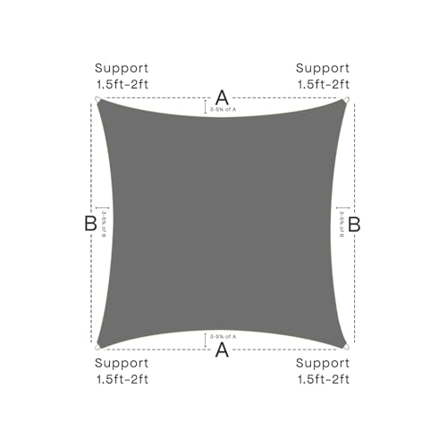 Sun Shade Sail Canopy, 10'x 10' Rectangle 95% UV Block Shade Cover for Outdoor, Backyard Patio, Lawn, Garden, Sandbox Carpor Dark Gray - color: Dark Gray, size: 10' x 10'