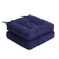 Furlide Chair Cushion with Ties 18 x 18 Inch Indoor Outdoor Cushions for Dining Chairs Set of 2, Square (Navy Blue, 18 x 18 Inch) - color: Navy Blue