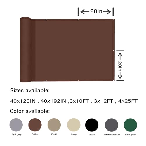 3.3'x10' Aiwi Space Balcony Privacy Fence, 100% Solid Non-See-Through Privacy Fence Screen, Garden Fence, Full Privacy Protect for Balcony, Backyard,Porch, Railing and Pool, Beige - color: Beige, size: 3.3' x 10'