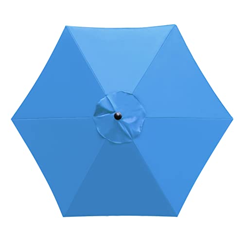 Sunnyglade 7.5ft Patio Umbrella Replacement Canopy Market Umbrella Top Outdoor Umbrella Canopy with 6 Ribs - color: Blue