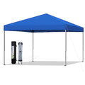 10x10 Pop Up Canopy Tent, Outdoor Instant Sun Shelter - Blue, Included 1 x Rolling Storage Wheeled Bag, 4 x Guylines, 8 x Stakes - color: Basic Blue