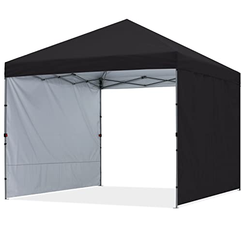 ABCCANOPY Easy Pop up Canopy Tent with 2 Sidewalls for Outdoor Sun Blocking or Rain Protection,10x10, Black - color: Black, size: 10x10