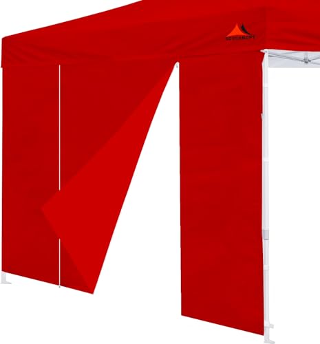 SCOCANOPY Door for 10x10 Canopy Frame Two Central Zipper Design for Easy Entry and Exit,1 Pack Sunwall Only,Red - color: Red, size: 10X10