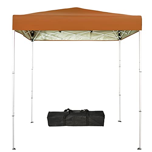 Sunnyglade 6x4 Ft Pop-Up Canopy Tent Outdoor Portable Instant Shelter Folding Canopy with Carry Bag - color: Tan