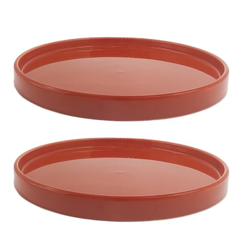 2 Pack Ceramic Plant Saucer Pot Tray 6 Inch Terracotta, Planter Saucers 6 7 8 9 10 11 12 15 Inch, Durable Sturdy Flower Drainage drip Water Tray for Glazed Pots Base (6.4 Inch- Red Terracotta) - color: Terracotta, size: 6.4in 2pack
