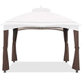 ABCCANOPY Gazebo Replacement Pole Covering Curtains for #GF-12S004B-1, Brown - color: Brown, size: 4 Pcs Pole Curtains