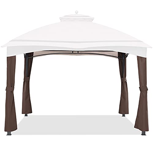 ABCCANOPY Gazebo Replacement Pole Covering Curtains for #GF-12S004B-1, Brown - color: Brown, size: 4 Pcs Pole Curtains