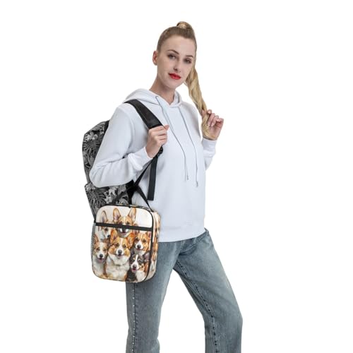 Corgi Lunch Box Insulated Lunch Bag for kids Girls Boys Women,Reusable Lunch Box Containers for Women Men,Durable Cooler Tote Bag Lunchbox for Office/School/Picnic - color: Corgi02