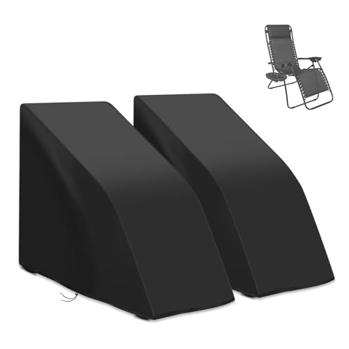 2-Pcs Zero Gravity Chair Cover,Waterproof Folding Lawn Lounge Chairs Covers,Outdoor Relaxing Chair Protection,Dustproof Most Folding Recliners Shield