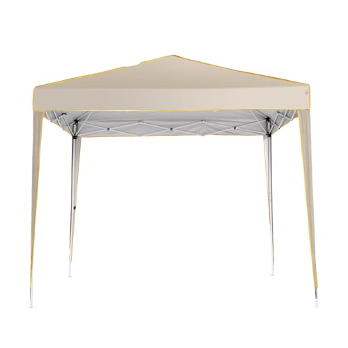 COBIZI 10x10 Pop Up Canopy with 4 Removable Sidewalls, Canopy Tent for Parties Waterproof Wedding Event Canopy,Instant Outdoor Gazebos with Church Window,Carry Bag,4 Stakes,Ropes & Sandbags,Khaki - color: Yellow, size: 10x20 FT Upgraded