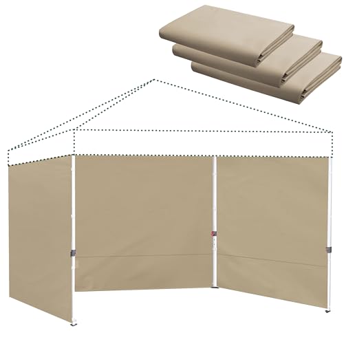 Canopy Sidewalls for 12x12 Pop Up Canopy 99% UV Protection, Waterproof, 3 Pcs Sidewalls Only,(Dark Khaki) - color: Dark Khaki, size: 12X12