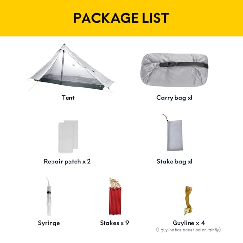 LANSHAN Ultralight Tent 3-Season Backpacking Tent for 1-Person or 2-Person Camping, Trekking, Kayaking, Climbing, Hiking - color: Pro 1-person, grey