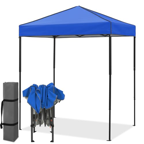EAGLE PEAK 6x4 Instant Pop Up Canopy Tent, Straight Leg Sun Shelter, Portable Canopy with Carry Bag for Camping, Beach & Sports, Blue - color: Blue, size: No Wall